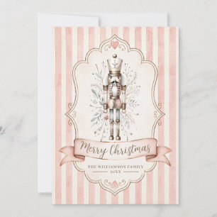 Pastel Nutcracker Christmas Card Ribbon Banner
