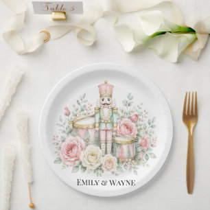 Pastel Nutcracker Christmas Wedding Paper Plate