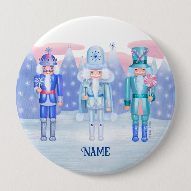 Pastel Nutcracker Kings 4 Inch Round Button (Front)