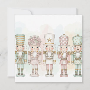 Pastel Nutcracker Toy Collection Watercolor card