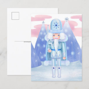 Pastel Nutcracker Winter King Postcard
