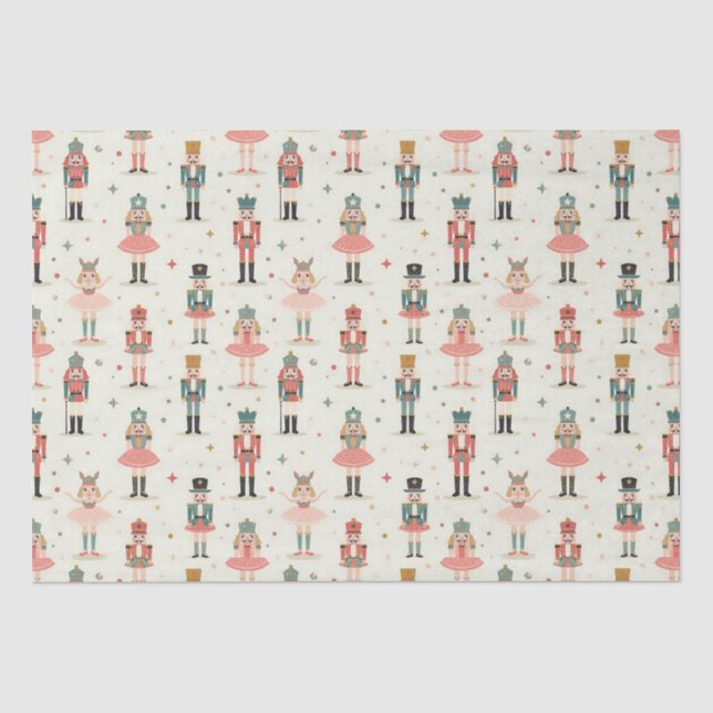 Pastel Nutcrackers and Ballerinas Tissue Paper (Front)