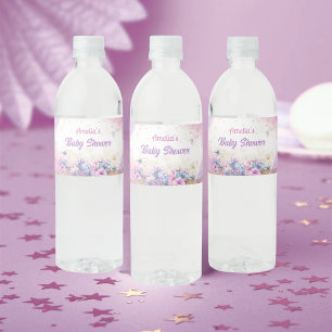 Pastel Ocean Mermaid Tail Girl Water Bottle Label