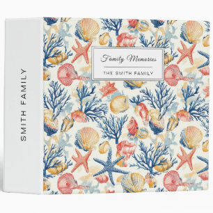 Pastel Ocean Shells with Delicate Coral Twigs Binder