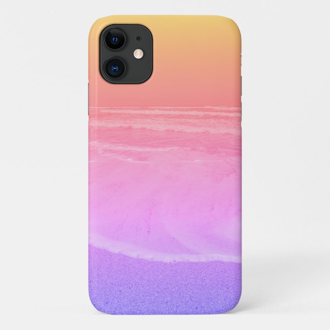 Pastel Ocean Waves Beach iPhone 11 Case (Back)