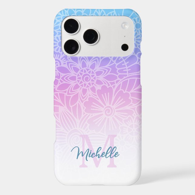 Pastel Ombre Flowers Monogram (Back)