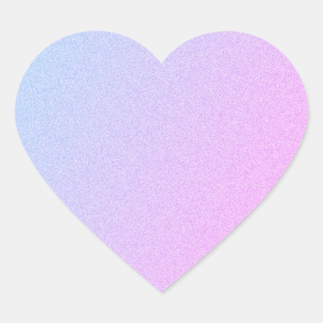 Pastel Ombre Glitter Heart Sticker (Front)