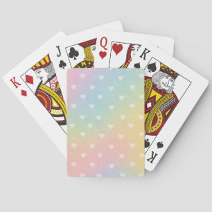 Pastel Ombre Hearts Pattern Playing Cards