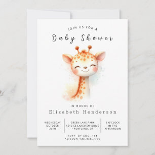Pastel Online Giraffe Baby Shower Invitation