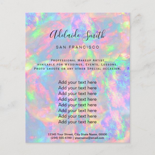 pastel opal FAUX holograph Flyer (Front)