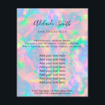 pastel opal FAUX holograph Flyer<br><div class="desc">beauty salon professional makeup artist flyer</div>