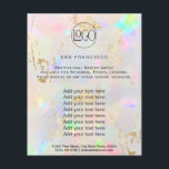 pastel opal FAUX holograph Flyer<br><div class="desc">beauty salon professional makeup artist flyer</div>
