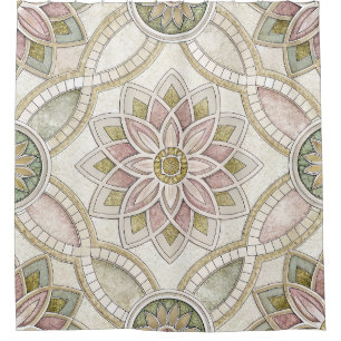 Pastel Opalescent Floral Mosaic - Mandala
