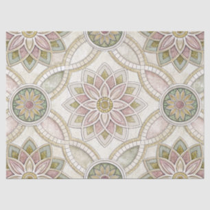 Pastel Opalescent Floral Mosaic - Mandala Tissue Paper