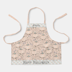Pastel Orange and Green Little Cutie Pumpkins Kids Apron