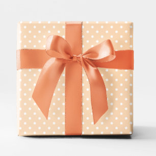 Pastel Orange and White Small Polka Dot Wrapping Paper