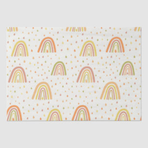Pastel Orange and Yellow Boho Rainbows  Pattern  Tissue Paper