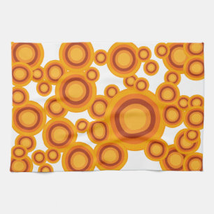 pastel orange circle kitchen towel