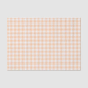 Pastel Orange Gingham Pattern Small Check Plaid Tissue Paper