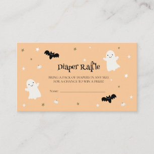 Pastel Orange Halloween Diaper Raffle Enclosure Card