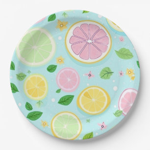 Pastel Orange Pattern Paper Plate