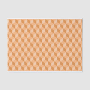 PASTEL ORANGE PEACH GEOMETRIC CUBE PATTERNS TISSUE PAPER