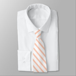 Pastel Orange Peach Stripes Solid Colour Men  Tie