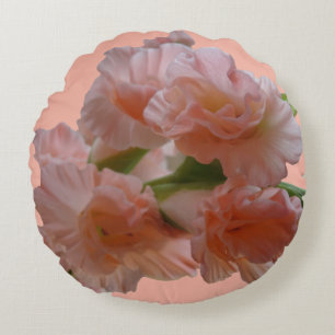 Pastel Orange Pink Gladioli Cust. Throw Pillow