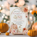 Pastel Orange Pumpkin is Turning One Birthday  Invitation<br><div class="desc">Pastel Orange Pumpkin First Birthday Invitation
Our little pumpkin is turning one birthday, 
Pastel Orange Pumpkin is Turning One Birthday</div>