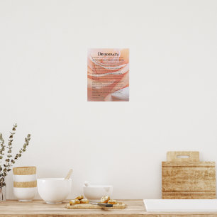 Pastel Orange Rose and Desiderata Poem Poster