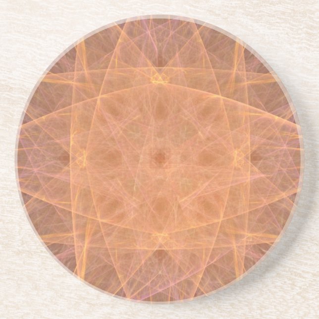 Pastel Orange Starburst Coaster (Front)