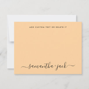 Pastel Orange Stylish Script Elegant Minimalist Card