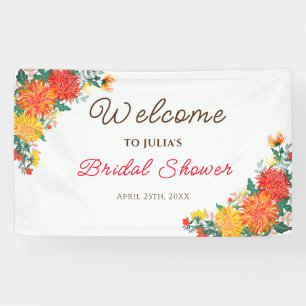 Pastel Orange Yellow Spring Dahlia Flowers Wedding Banner