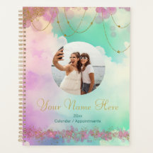 Pastel Orbes roses et Gold Stars Calendrier Planne