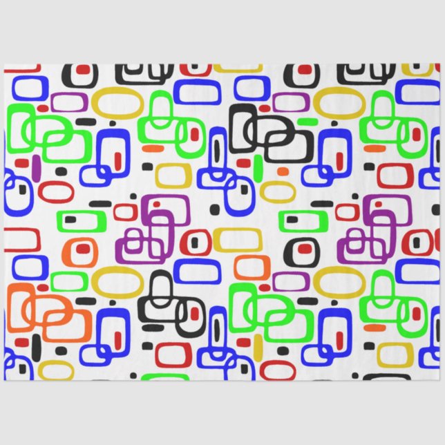 Pastel ovals, colourful geometric shapes pattern tissue paper (Front)