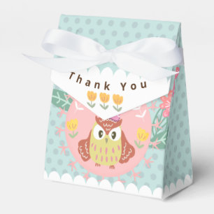 Pastel Owl Happy Birthday . Favor Box
