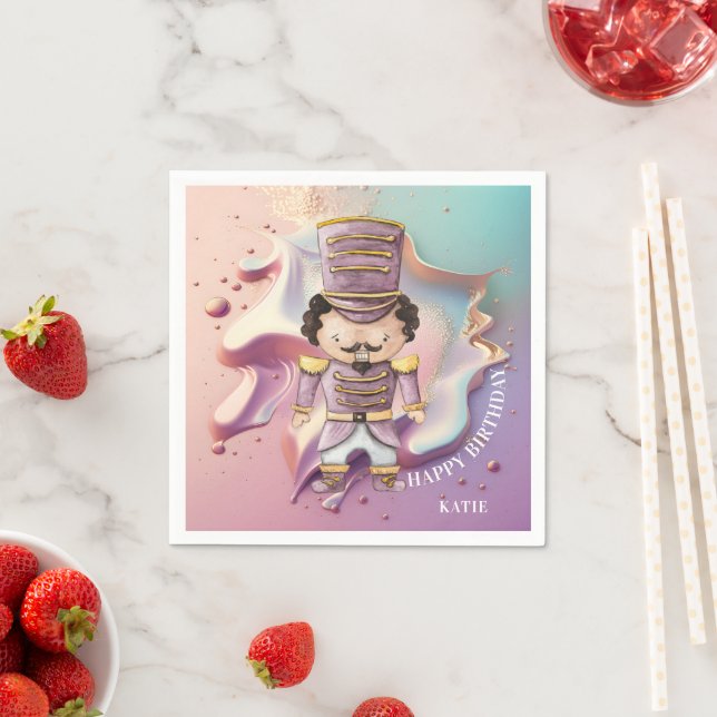 Pastel Paint Splash Nutcracker   Napkin (Insitu)