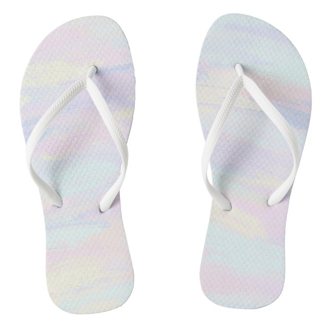 Pastel Paint Strokes Flip Flops (Footbed)