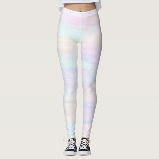 Pastel Paint Strokes Leggings (Devant)