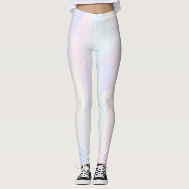 Pastel Paint Strokes Leggings (Front)