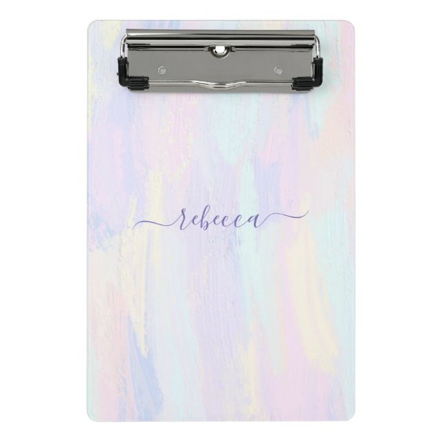 Pastel Paint Strokes Mini Clipboard (Front)