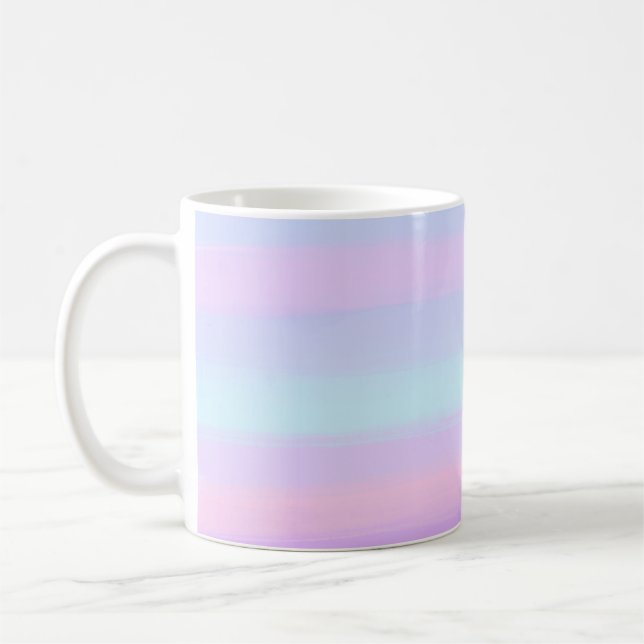 Pastel Painted Stripes Coffee Mug (Left)