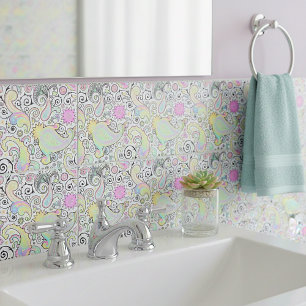 Pastel paisley tile
