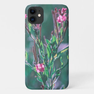 Pastel Pale Green Pink Flowers iPhone 11 Case