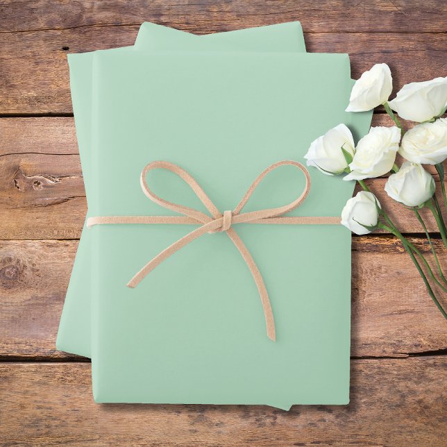 Pastel Pale Green Solid Colour | Classic Elegant Wrapping Paper Sheet (Creator Uploaded)