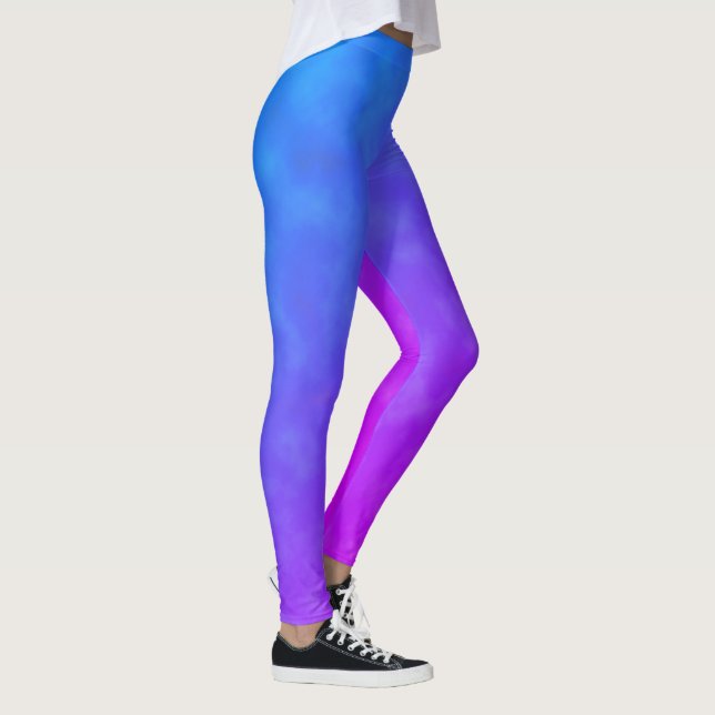 Pastel Pale Purple Abstract Art Clouds Leggings (Right)