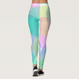 Pastel Pale Turquoise Abstract Art Clouds  Leggings