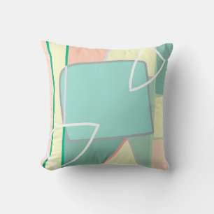 Pastel Pale Turquoise Pink Abstract Art Throw Pillow