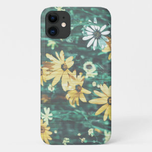 Pastel Pale Vert Fleurs Jaunes iPhone 11 Coque