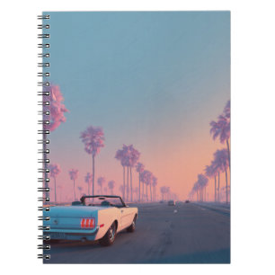 Pastel Palm Highway Drive Notebook